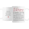 Personalised 5 Reasons Why Mug>Temptation Gifts Sale