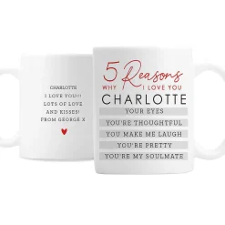 Personalised 5 Reasons Why Mug>Temptation Gifts Sale