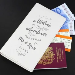 Personalised 'A Lifetime Of Adventures' Mr & Mrs Travel Document Holder>Temptation Gifts Outlet