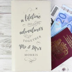 Personalised 'A Lifetime Of Adventures' Mr & Mrs Travel Document Holder><noscript><img width=