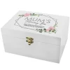 Personalised Abstract Rose White Wooden Keepsake Box>Temptation Gifts Store