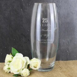 Personalised Anniversary Glass Bullet Vase>Temptation Gifts New