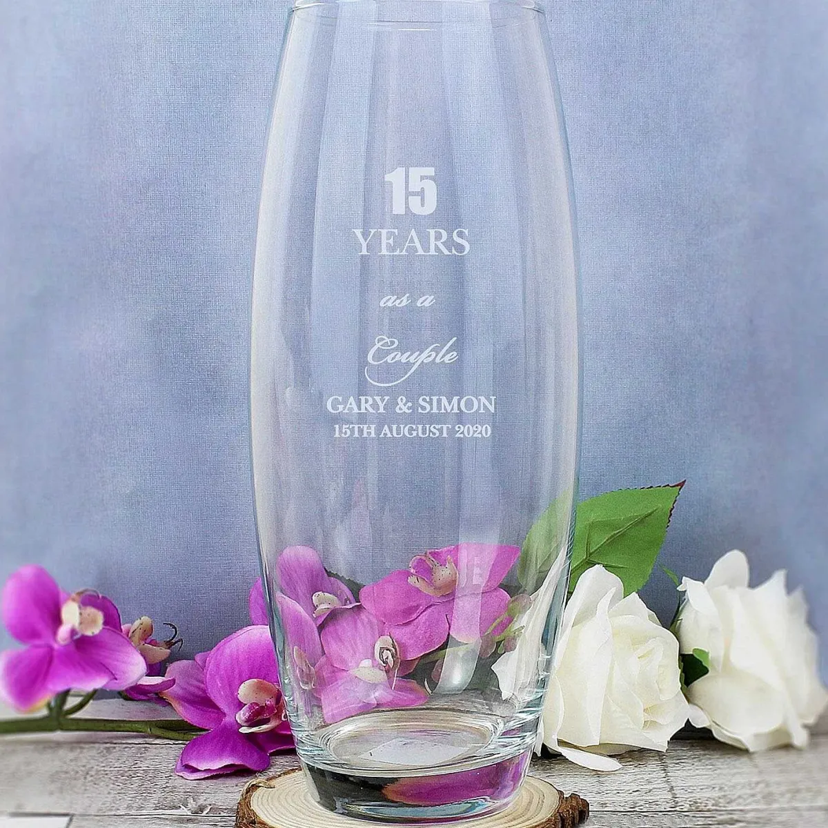 Personalised Anniversary Glass Bullet Vase>Temptation Gifts New