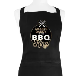 Personalised Bbq King Black Apron>Temptation Gifts Best