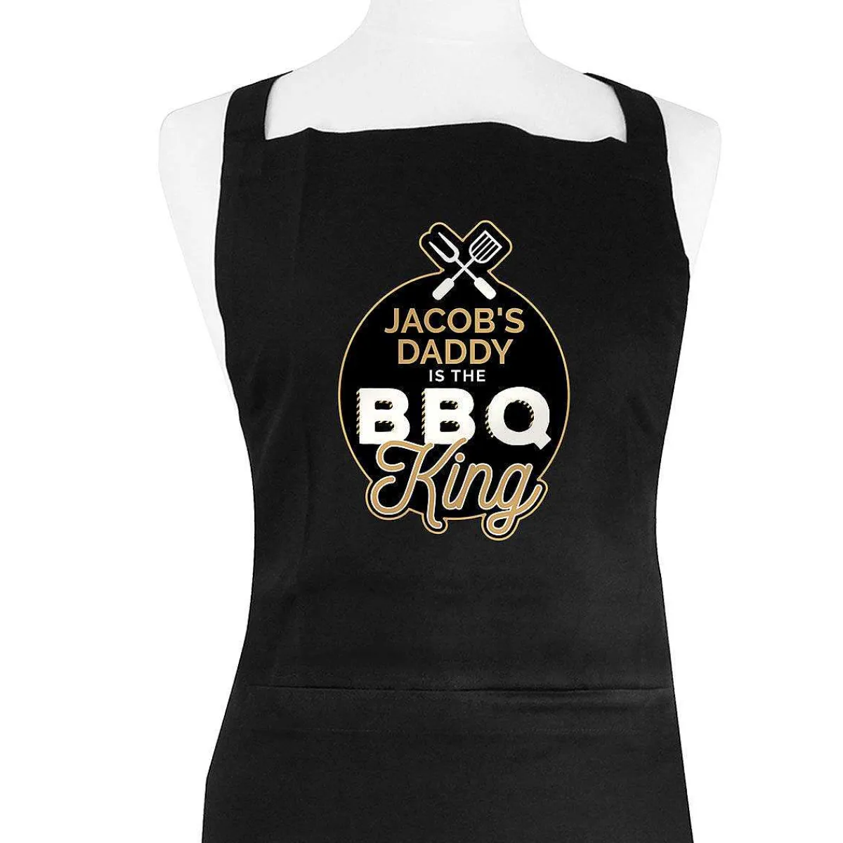 Personalised Bbq King Black Apron>Temptation Gifts Best