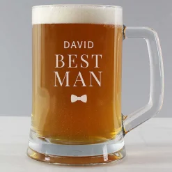 Personalised Best Man Pint Stern Tankard>Temptation Gifts Fashion