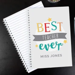 Personalised 'Best Teacher Ever' A5 Notebook><noscript><img width=