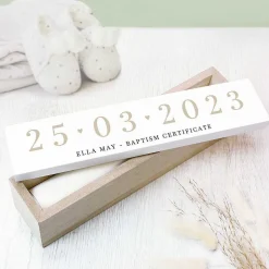 Personalised Big Date Wooden Certificate Holder><noscript><img width=