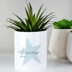 Personalised Blue Star Ceramic Storage Pot>Temptation Gifts Discount