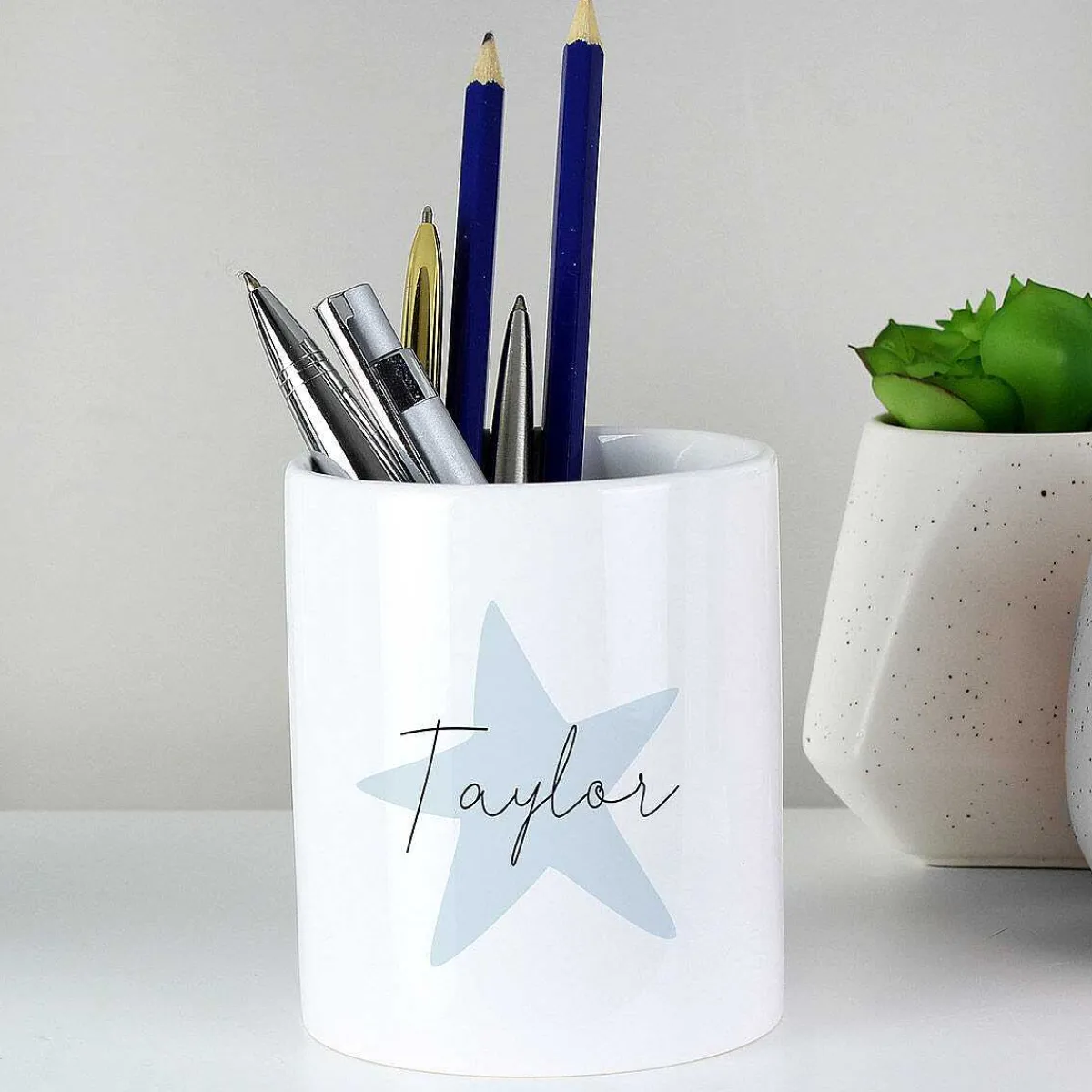 Personalised Blue Star Ceramic Storage Pot>Temptation Gifts Discount