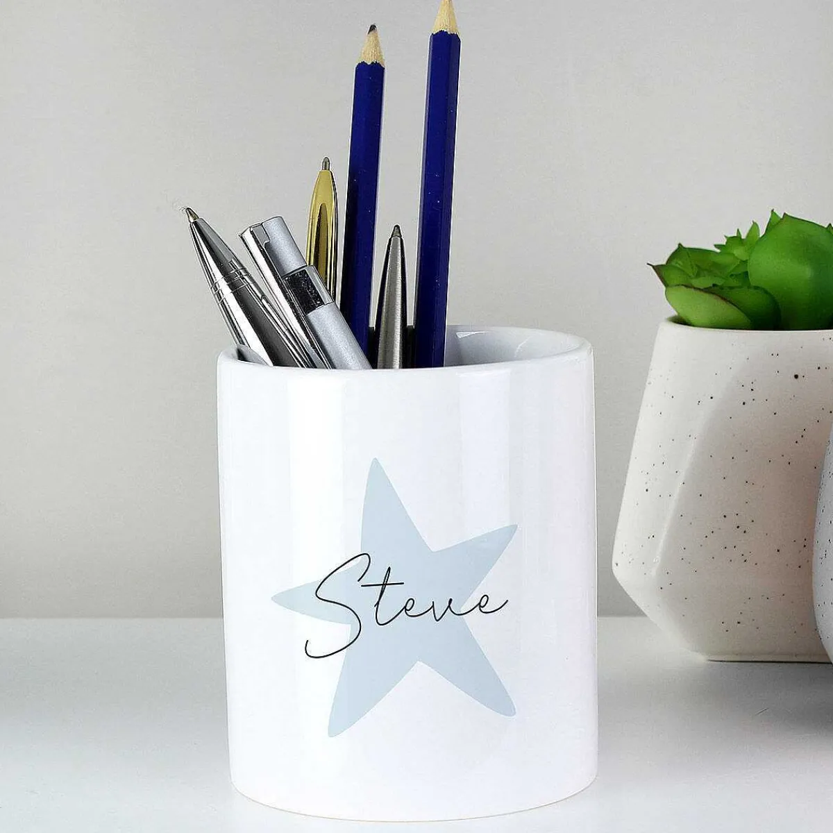Personalised Blue Star Ceramic Storage Pot>Temptation Gifts Discount