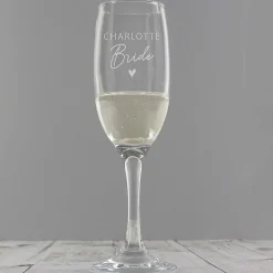 Personalised Bride Flute Glass>Temptation Gifts Shop