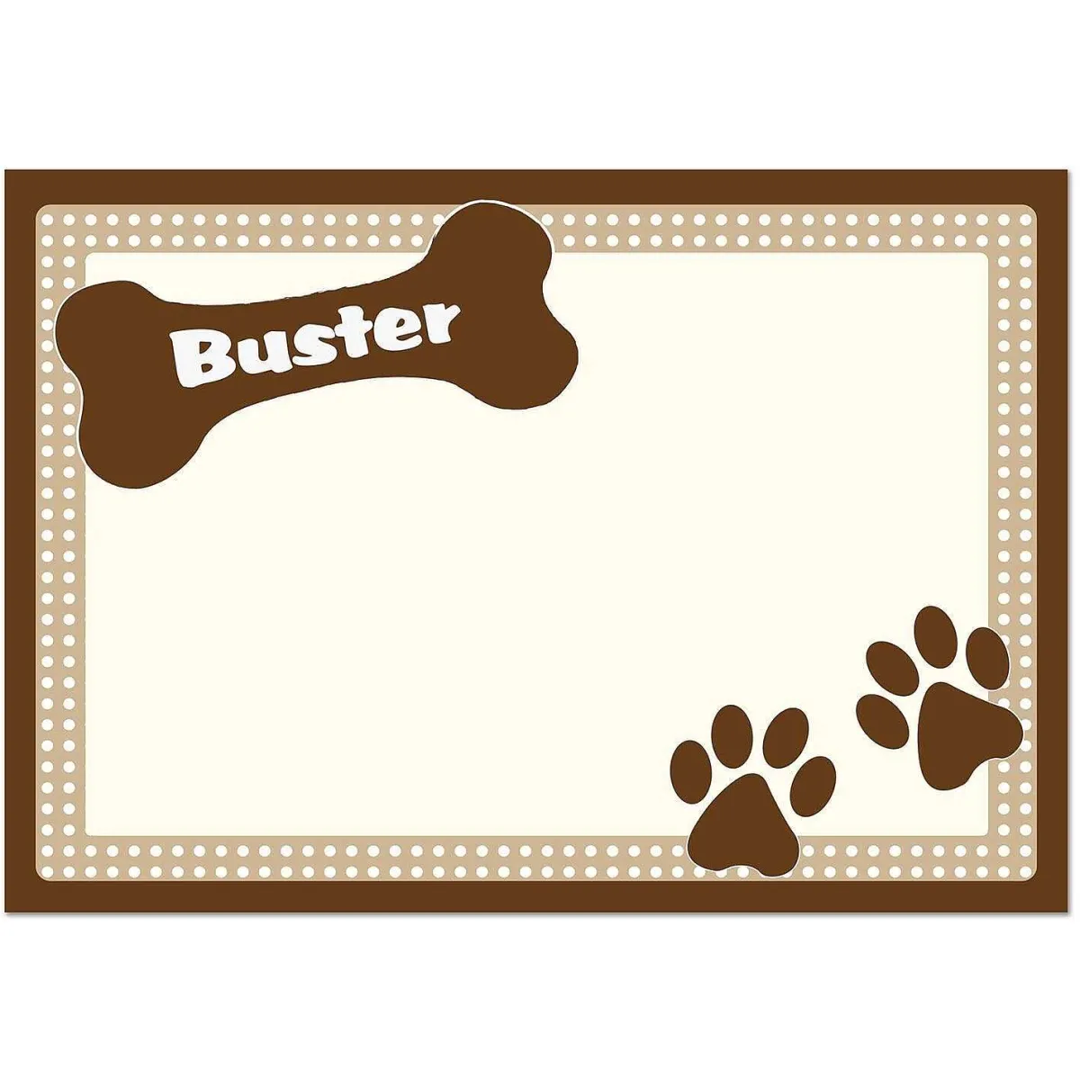 Personalised Brown Dotty Dog Placemat>Temptation Gifts New
