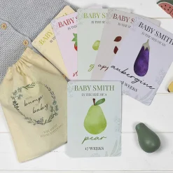 Personalised Bump To Baby Milestone Cards In Drawstring Bag><noscript><img width=