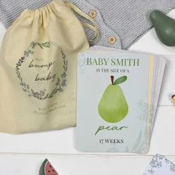Personalised Bump To Baby Milestone Cards In Drawstring Bag><noscript><img width=