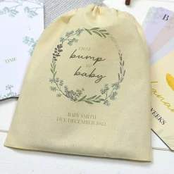 Personalised Bump To Baby Milestone Cards In Drawstring Bag><noscript><img width=