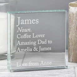 Personalised 'Dictionary Definition' Large Crystal Token>Temptation Gifts Best