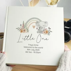 Personalised Floral Elephant Square 6X4 Photo Album>Temptation Gifts Flash Sale
