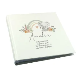 Personalised Floral Elephant Square 6X4 Photo Album>Temptation Gifts Flash Sale