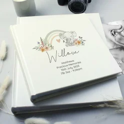Personalised Floral Elephant Square 6X4 Photo Album><noscript><img width=