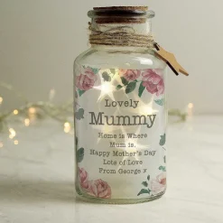 Personalised Floral Watercolour Led Glass Jar><noscript><img width=