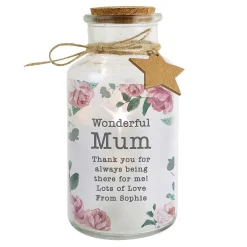 Personalised Floral Watercolour Led Glass Jar><noscript><img width=
