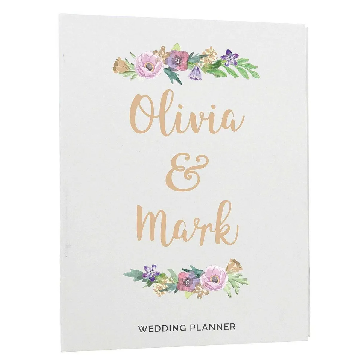Personalised Floral Watercolour Wedding Planner>Temptation Gifts Online