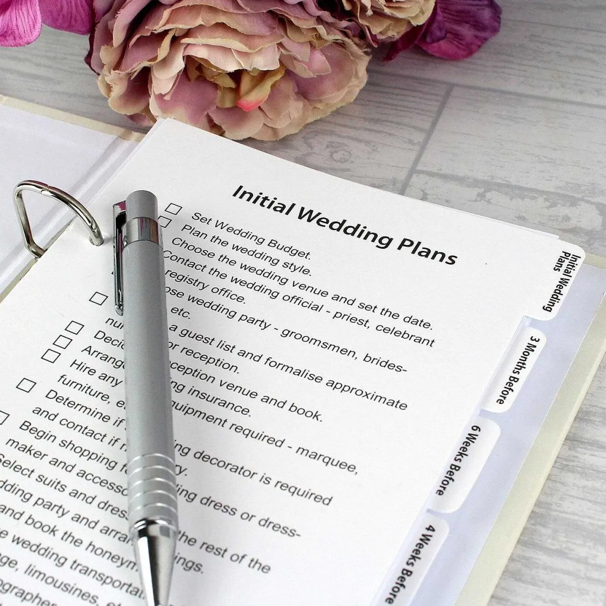 Personalised Floral Watercolour Wedding Planner>Temptation Gifts Online