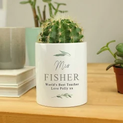 Personalised 'Free Text' Botanic Ceramic Storage Pot><noscript><img width=