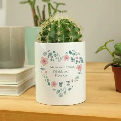 Personalised 'Free Text' Floral Heart Ceramic Storage Pot><noscript><img width=