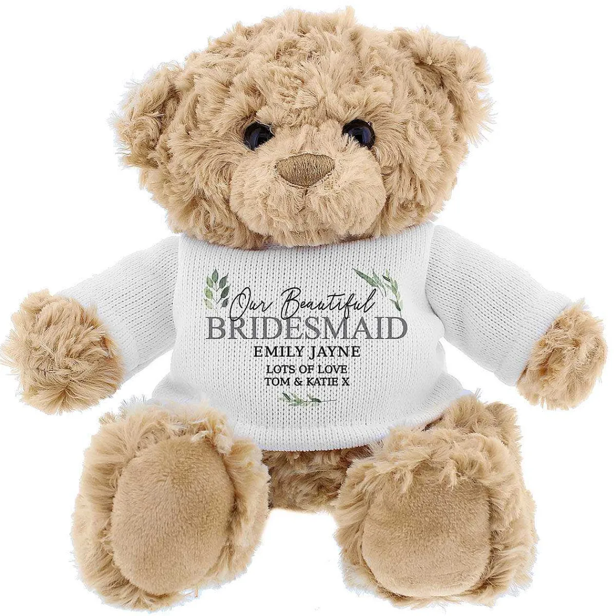 Personalised Geometric Leaf Teddy Bear>Temptation Gifts Cheap