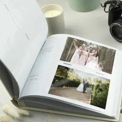 Personalised Gold Heart Couples Square Photo Album>Temptation Gifts Shop