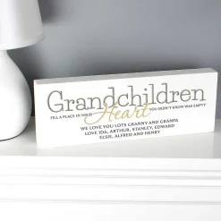 Personalised Grandchildren Wooden Block Sign>Temptation Gifts Cheap