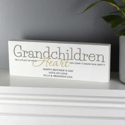 Personalised Grandchildren Wooden Block Sign><noscript><img width=