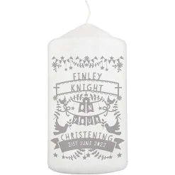 Personalised Grey Papercut Style Pillar Candle>Temptation Gifts Cheap