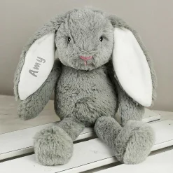 Personalised Grey Plush Bunny>Temptation Gifts Clearance