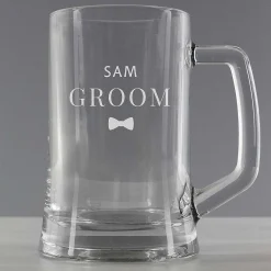 Personalised Groom Pint Stern Tankard>Temptation Gifts Clearance