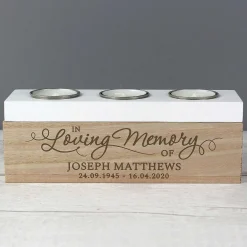 Personalised 'In Loving Memory' Triple Tea Light Box>Temptation Gifts Hot