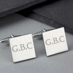 Personalised Initials Square Cufflinks><noscript><img width=