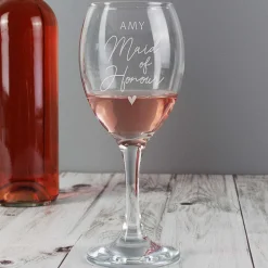 Personalised Maid Of Honour Wine Glass><noscript><img width=