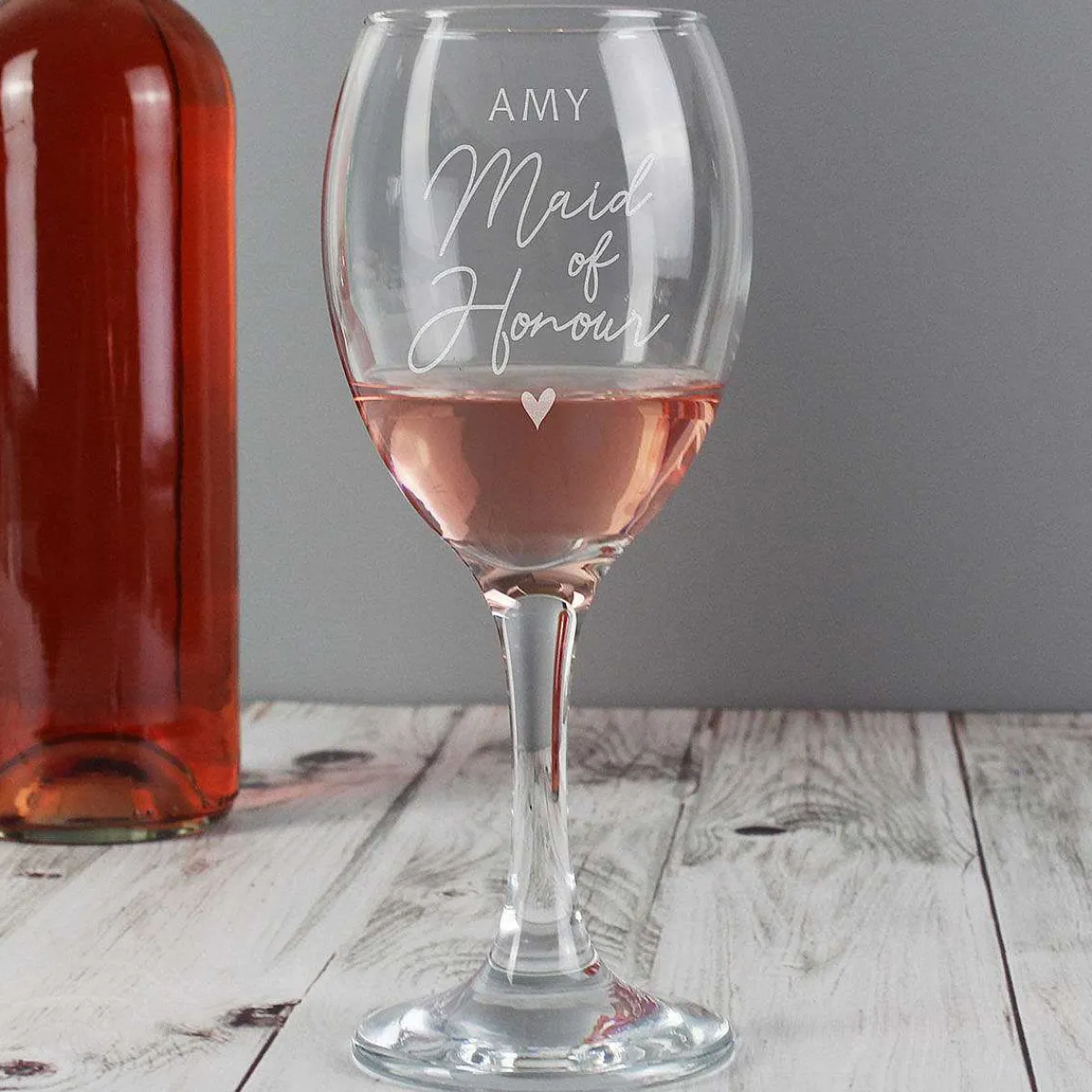 Personalised Maid Of Honour Wine Glass>Temptation Gifts Online