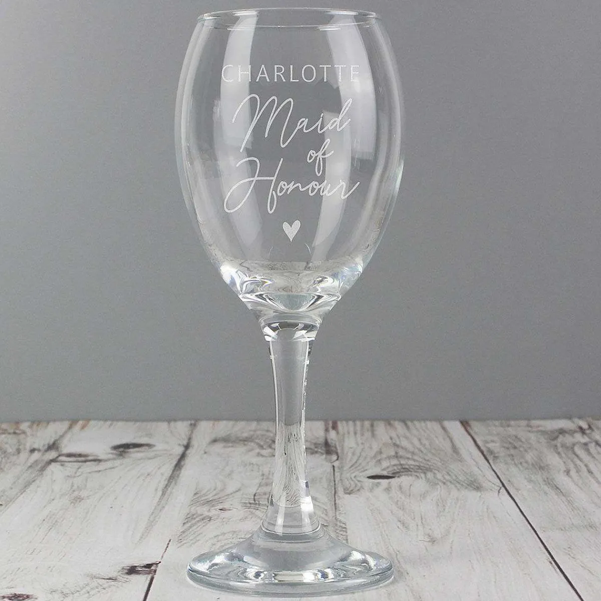 Personalised Maid Of Honour Wine Glass>Temptation Gifts Online