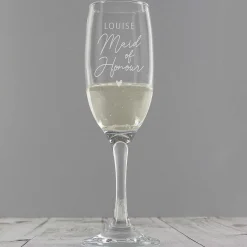 Personalised Maid Of Honour Flute Glass><noscript><img width=