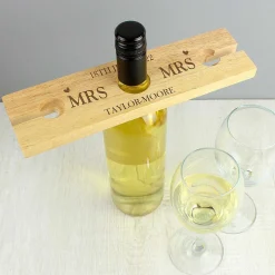 Personalised Married Couple Wine Glass & Bottle Butler><noscript><img width=