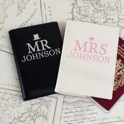 Personalised Mr And Mrs Passport Holders Set>Temptation Gifts Sale