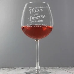 Personalised 'Mum You Deserve This' Gin Balloon Glass><noscript><img width=