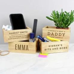 Personalised Name & Message Mini Wooden Crate><noscript><img width=