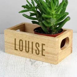 Personalised Name Mini Wooden Crate><noscript><img width=