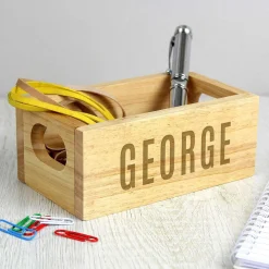 Personalised Name Mini Wooden Crate><noscript><img width=