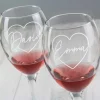 Personalised Name Only 'Heart' Wine Glass Set>Temptation Gifts Cheap